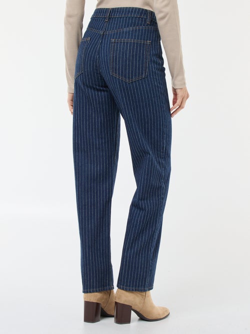 Jeans regular con righe in cotone - Kiabi