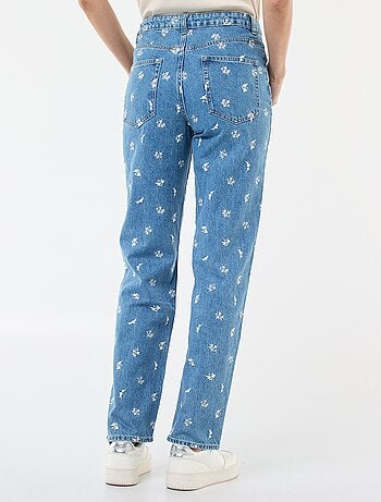 Jeans regular con righe in cotone