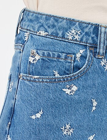 Jeans regular con righe in cotone