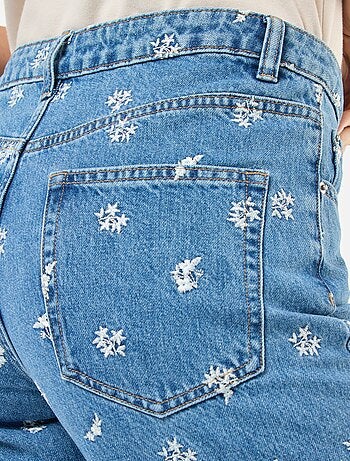 Jeans regular con righe in cotone