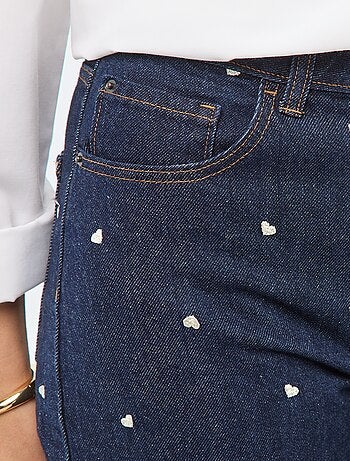 Jeans regular con righe in cotone