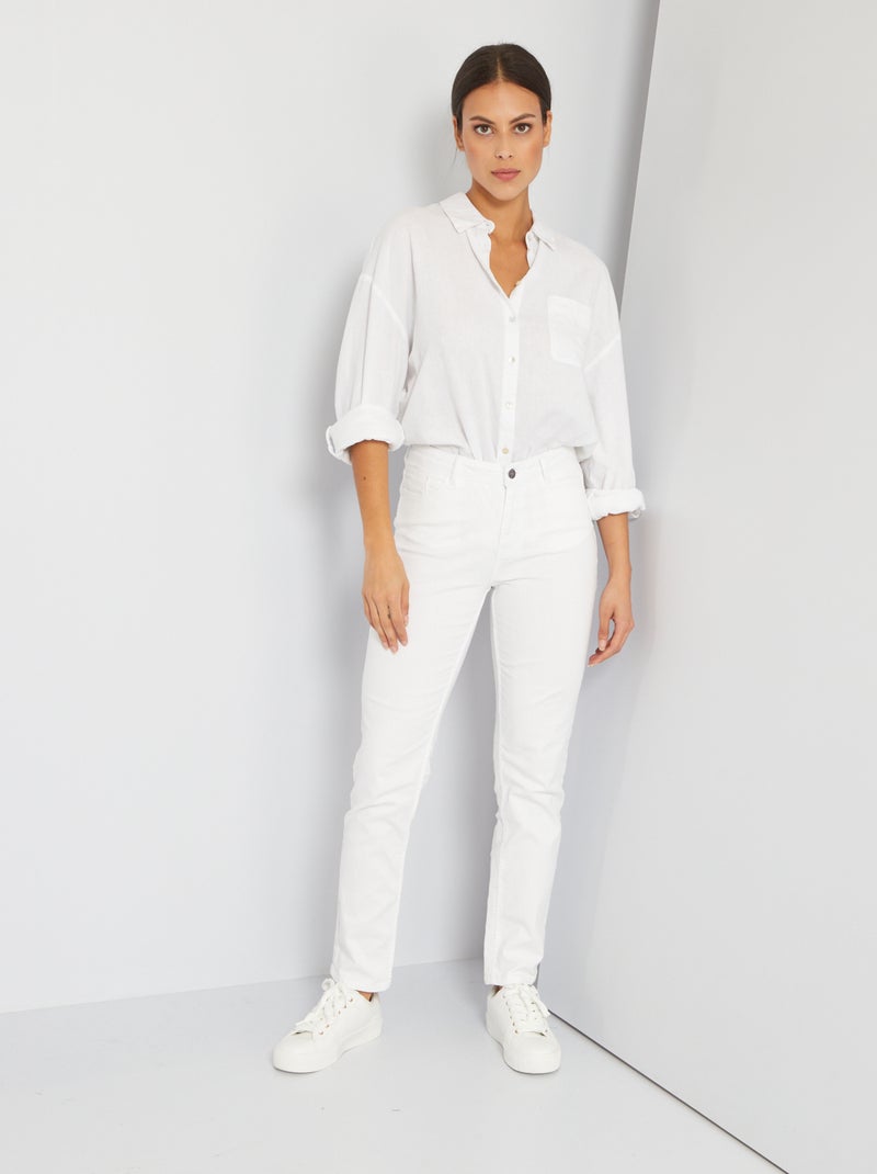 Jeans regular vita alta - L30 Bianco - Kiabi