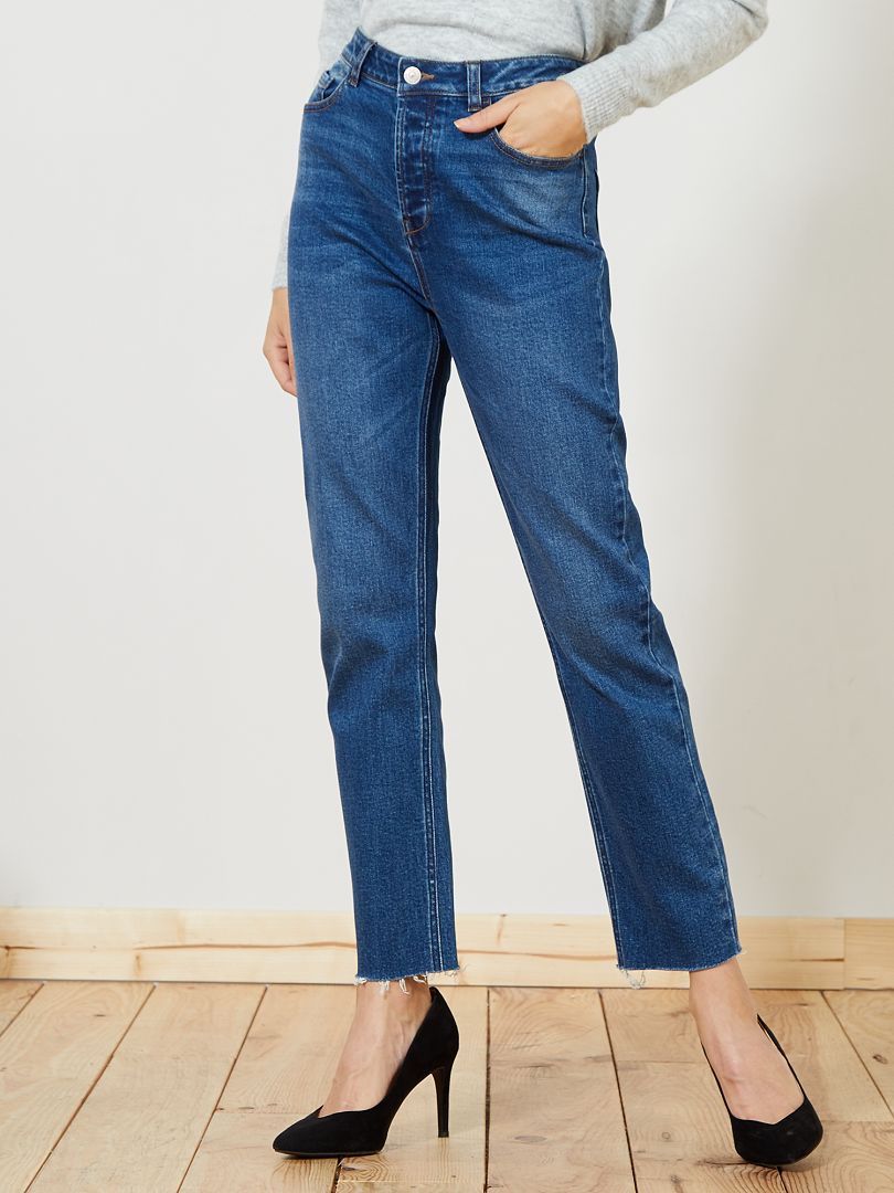 Jeans regular vita alta BLU - Kiabi