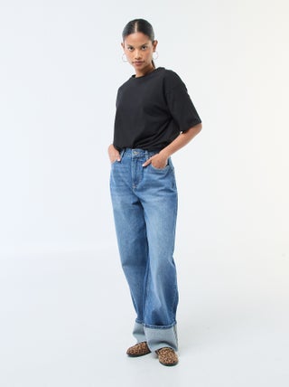 Jeans regular / vita standard con ampi orli
