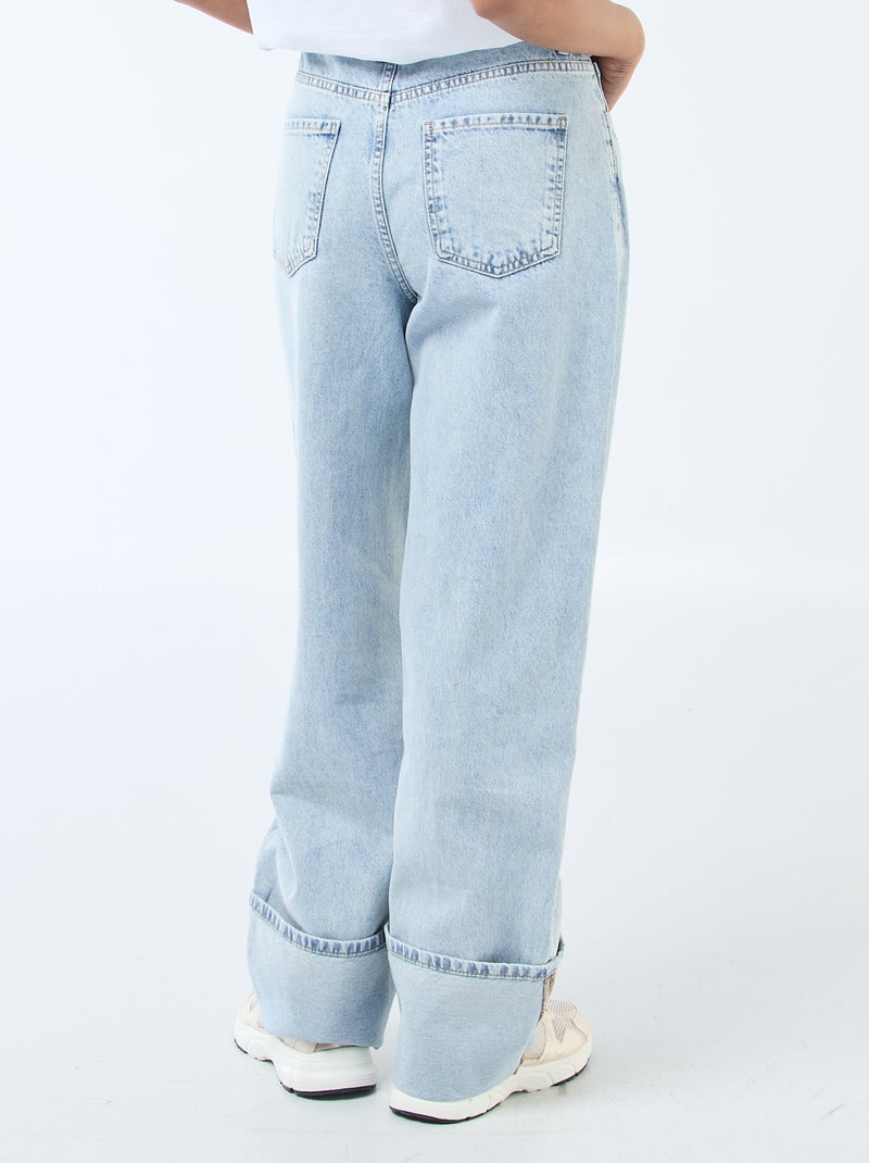 Jeans regular / vita standard con ampi orli Blu - Kiabi