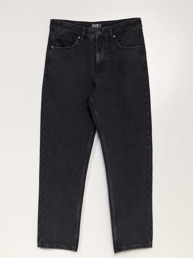 Jeans relaxed fit in raw denim NERO - Kiabi