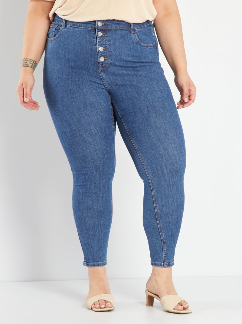 Jeans skinny a vita alta - L32 BLU - Kiabi