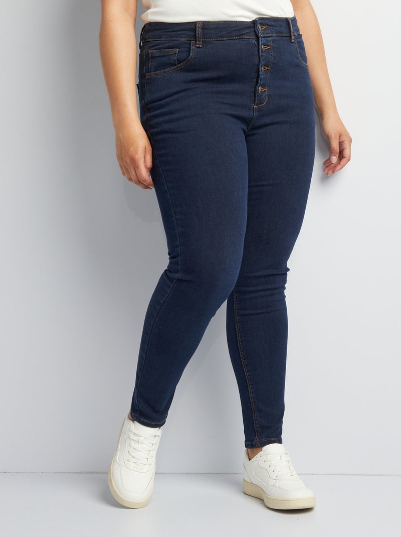 Jeans skinny a vita alta - L32 BLU - Kiabi
