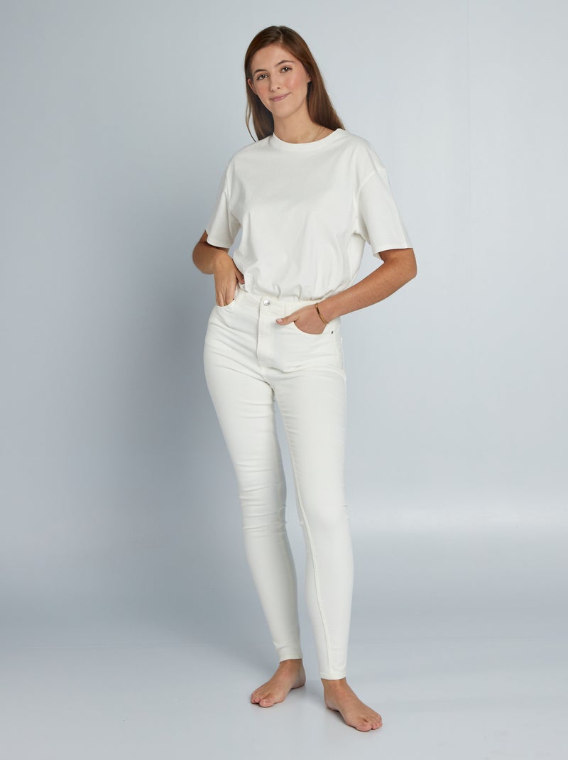 Jeans skinny a vita alta - L34 BIANCO - Kiabi