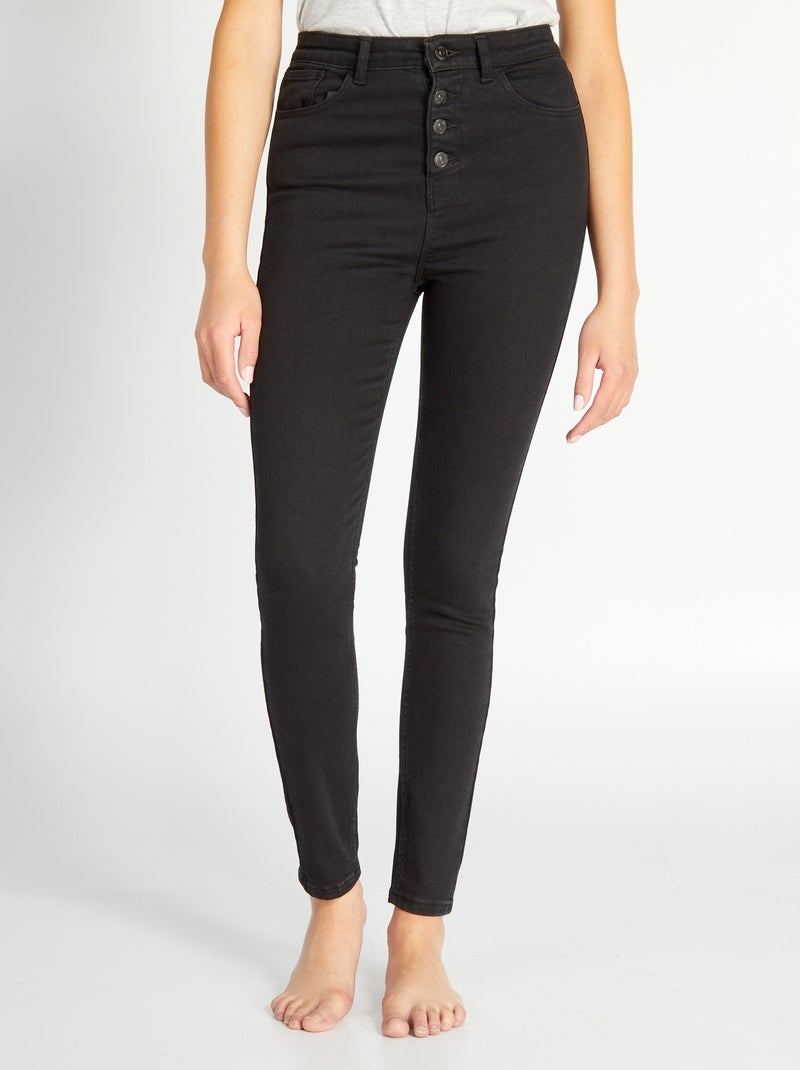 Jeans skinny a vita alta NERO - Kiabi