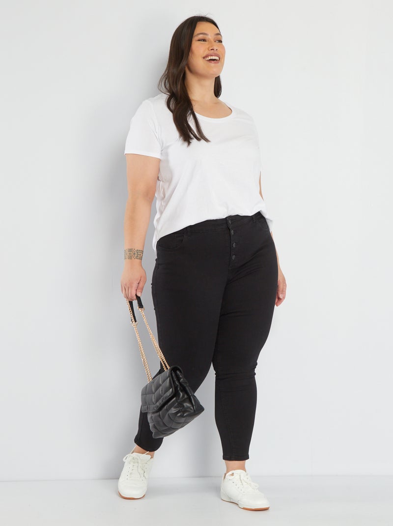 Jeans skinny a vita alta NERO - Kiabi