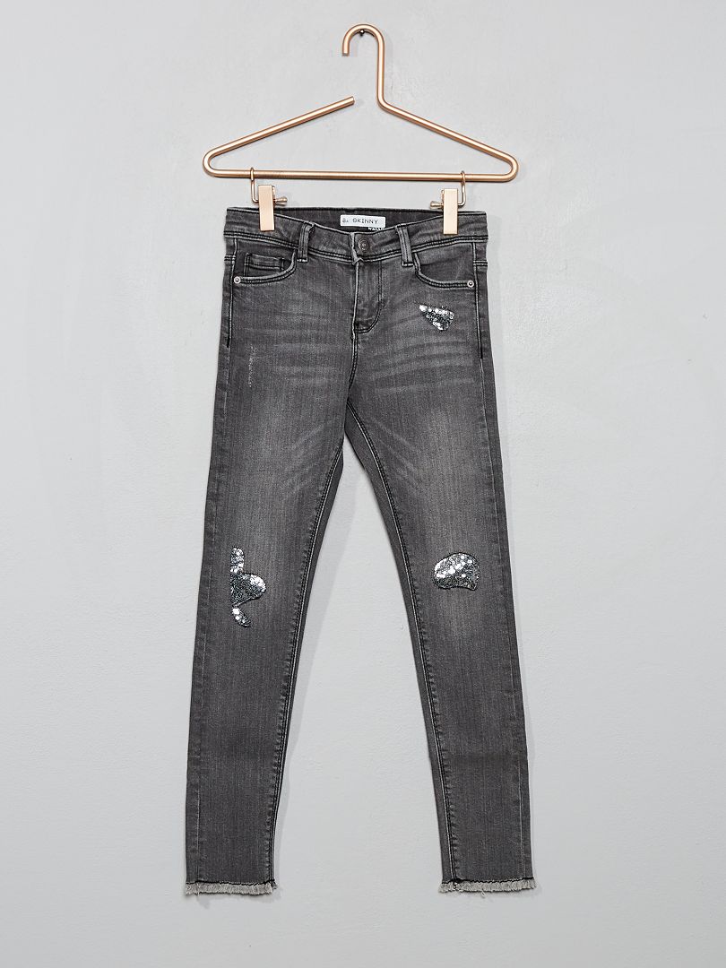 Jeans skinny effetto usurato GRIGIO - Kiabi