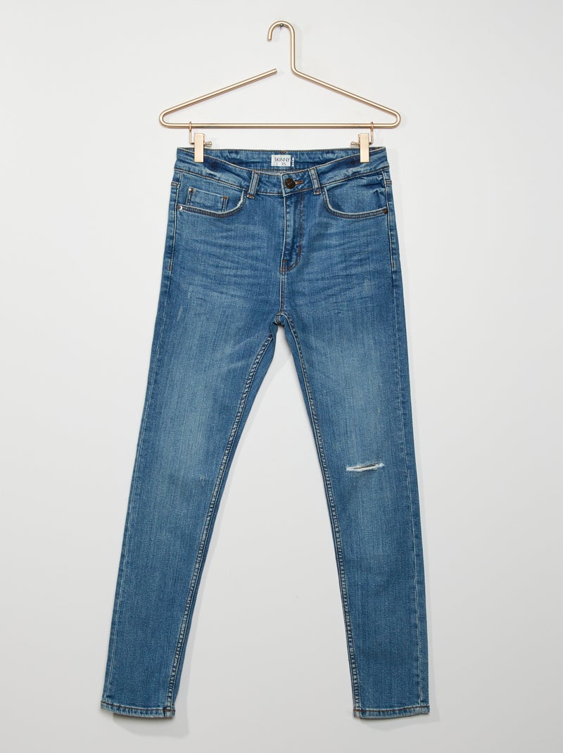 Jeans skinny stretch destroy BLU - Kiabi