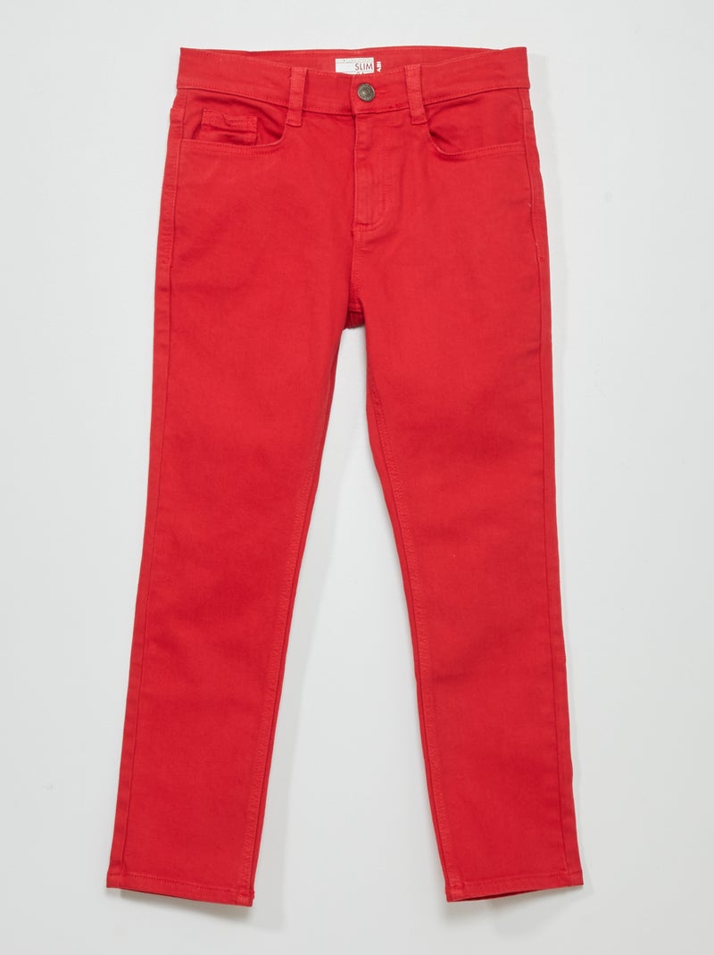 Jeans slim 5 tasche ROSSO - Kiabi