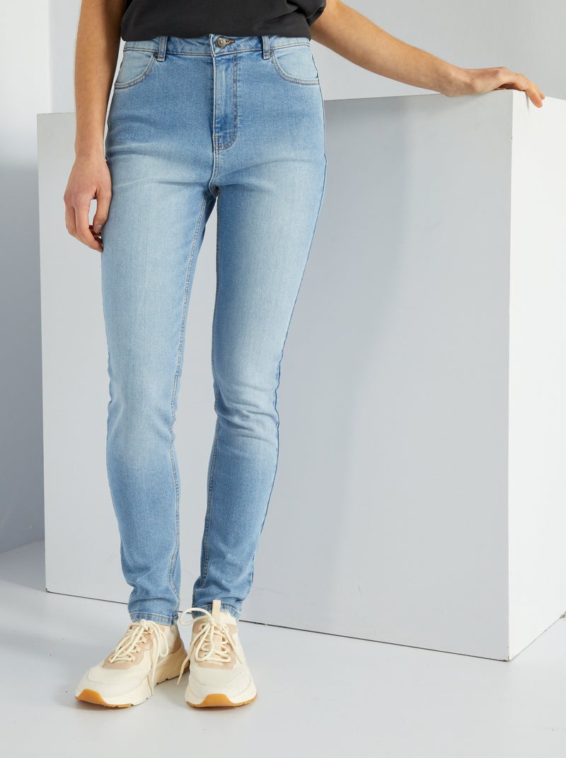 Jeans slim a vita alta - L34 blu - Kiabi