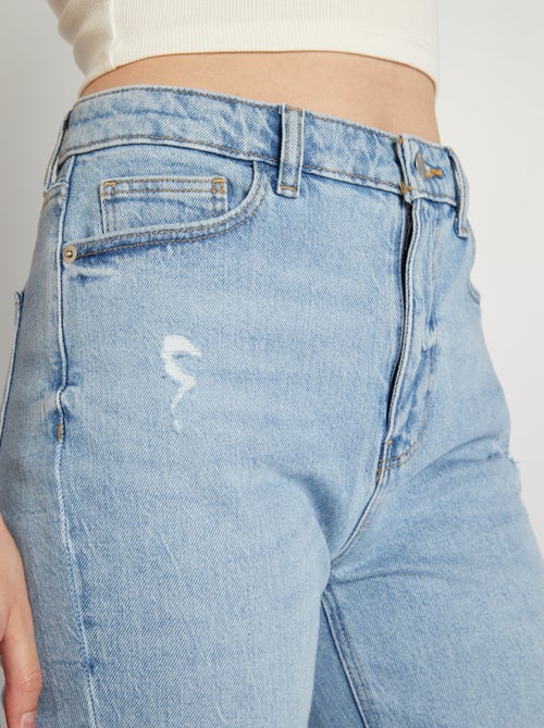 Jeans slim a vita alta con abrasioni - Kiabi