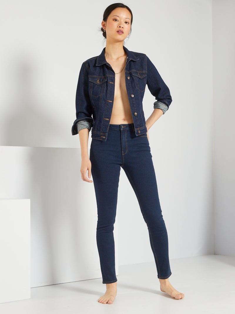 Jeans slim a vita alta L30 BLU - Kiabi