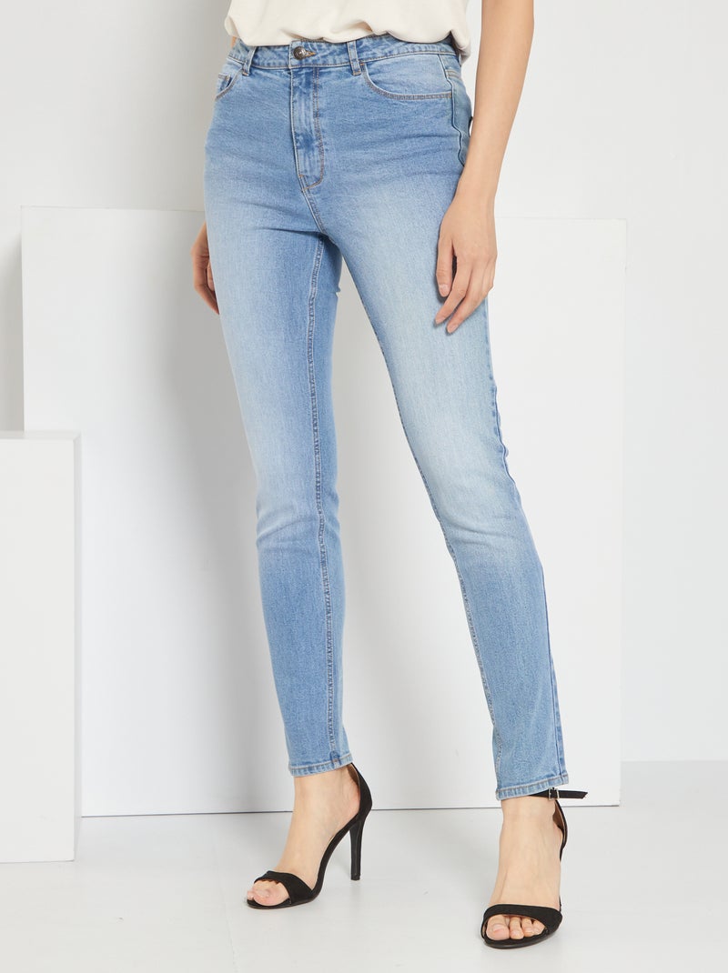 Jeans slim a vita alta L30 blu - Kiabi