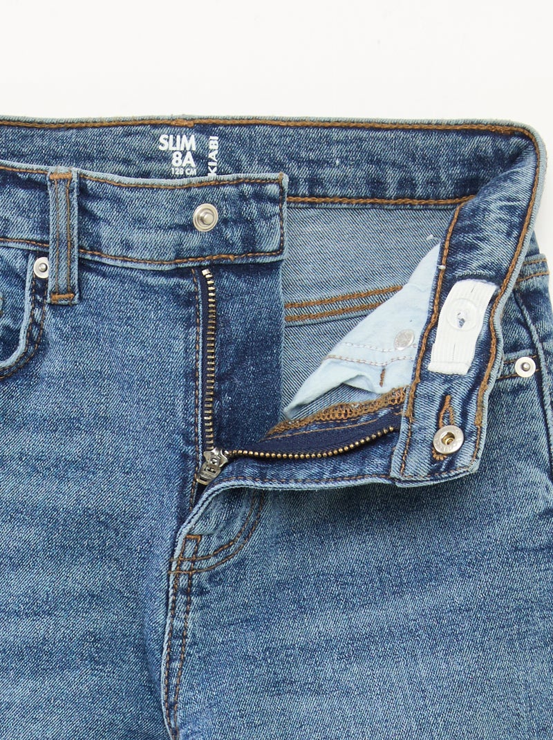 Jeans slim a vita alta regolabile BLU - Kiabi