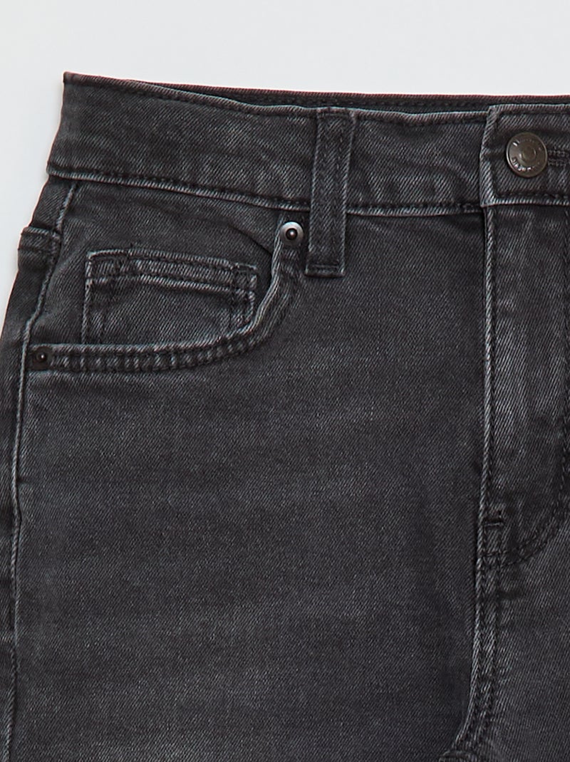 Jeans slim a vita alta regolabile NERO - Kiabi