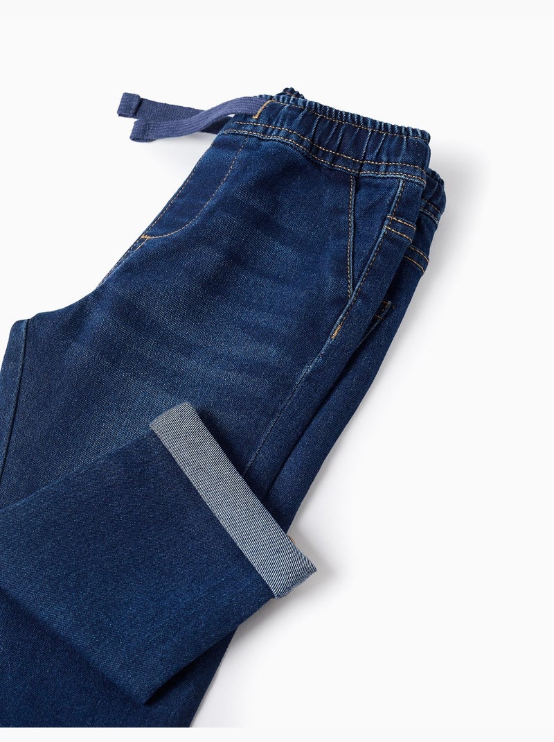 Jeans slim con coulisse Blu scuro - Kiabi