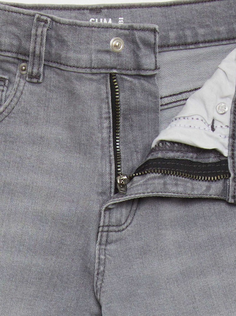 Jeans slim con vita regolabile GRIGIO - Kiabi