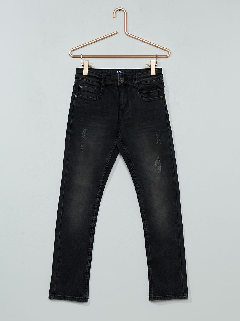 Jeans slim effetto delavé nero - Kiabi
