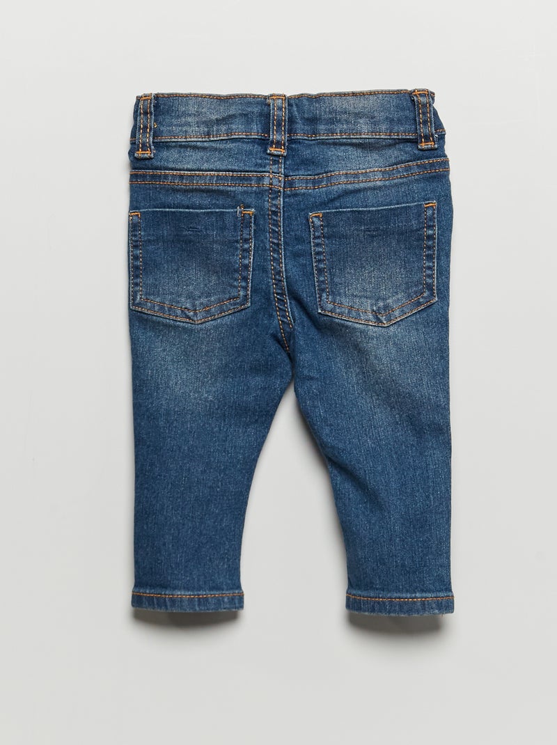 Jeans slim elasticizzato con vita regolabile BLU - Kiabi