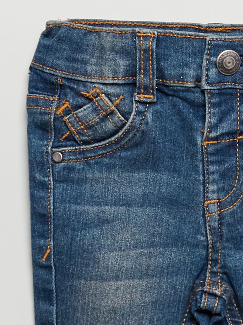 Jeans slim elasticizzato con vita regolabile BLU - Kiabi
