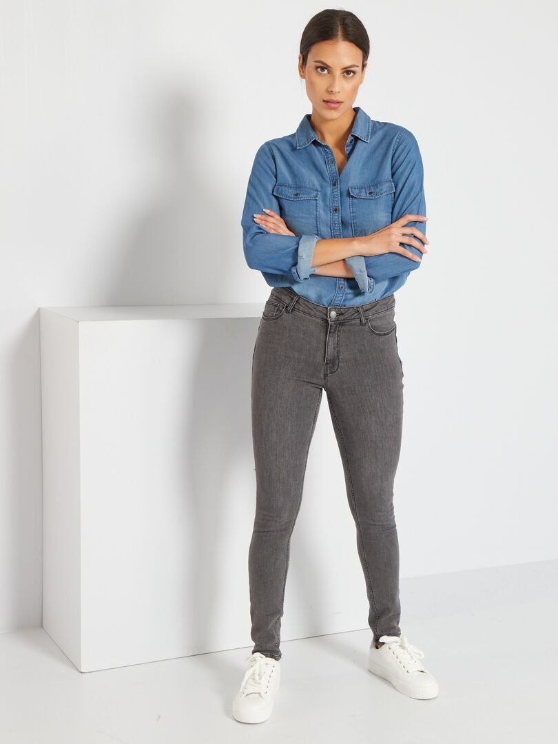 Jeans slim L28 eco-sostenibili GRIGIO - Kiabi
