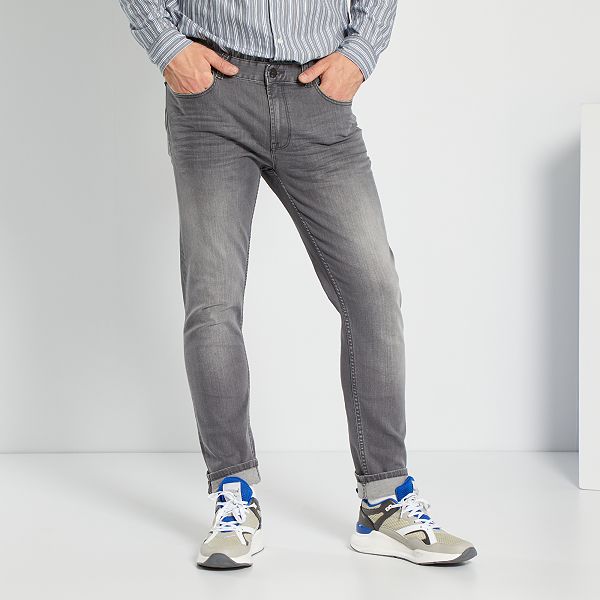 Jeans slim L38 +195 cm Uomini alti più di 190cm - grigio - Kiabi - 20,00€