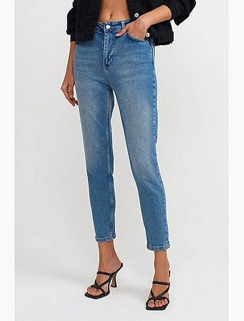 Jeans slim straight a vita alta da donna dilvin