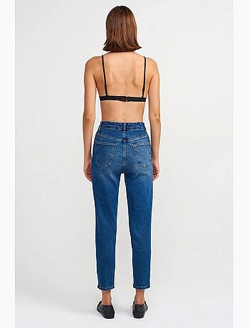 Jeans slim straight a vita alta da donna dilvin