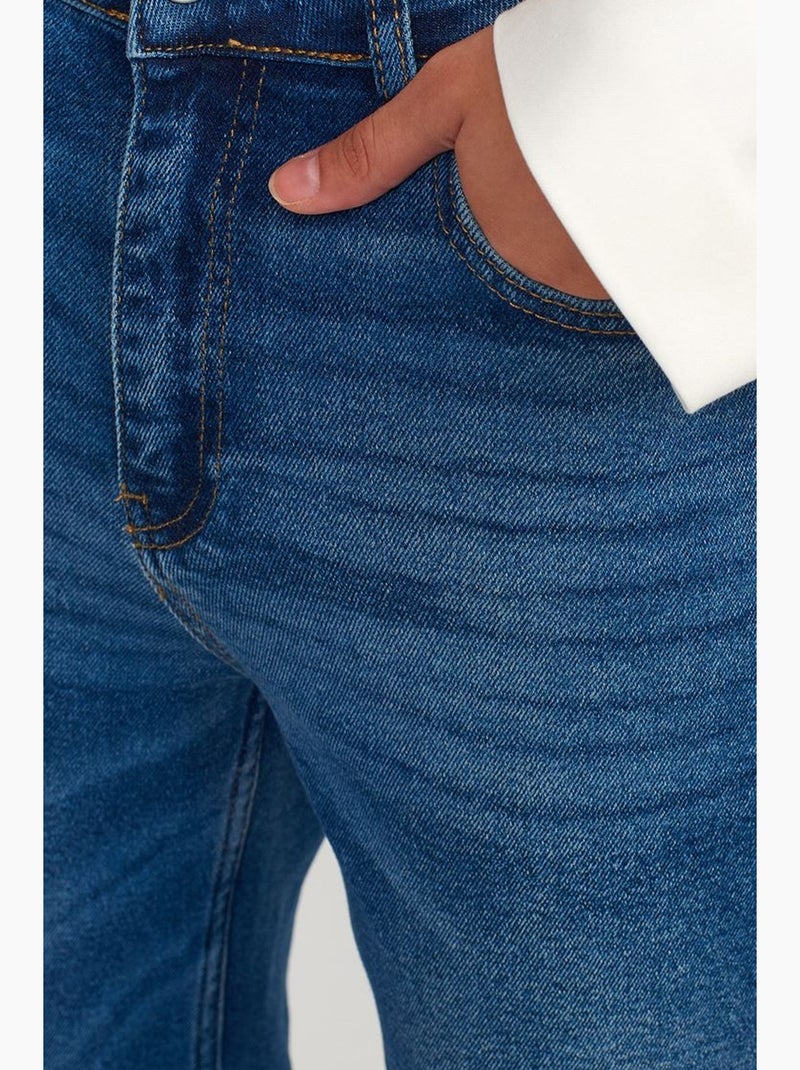 Jeans slim straight a vita alta da donna dilvin Indaco - Kiabi