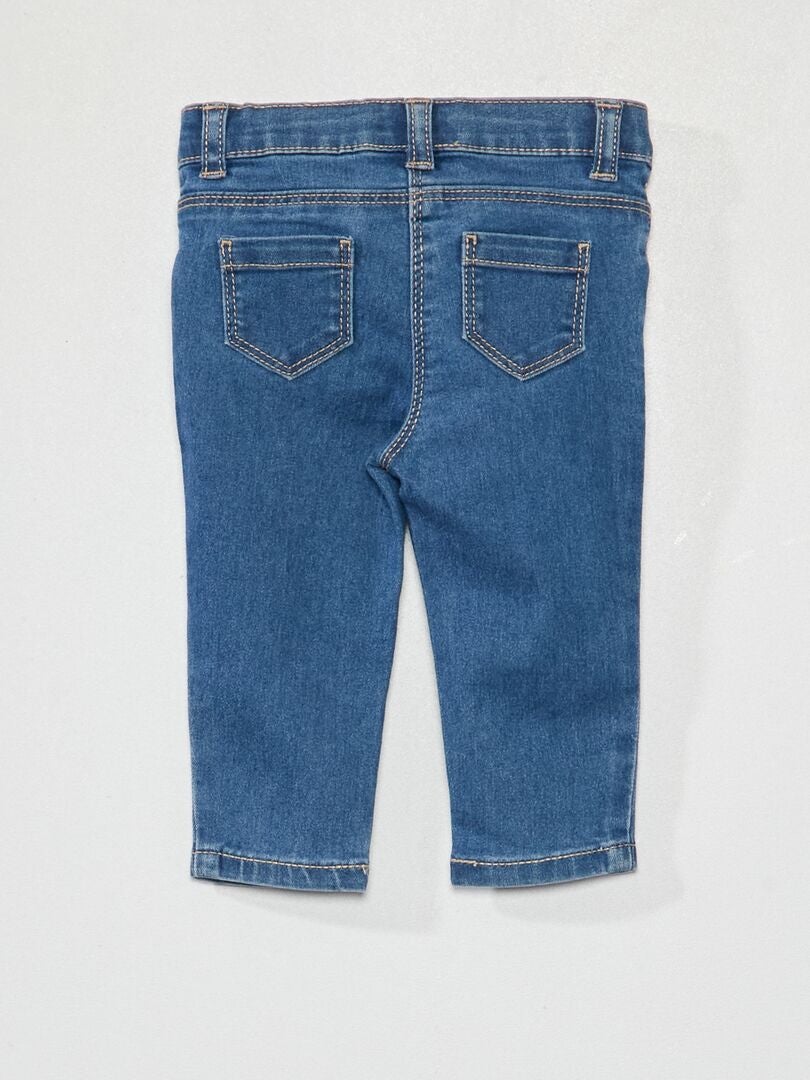 Jeans slim stretch con vita regolabile BLU - Kiabi
