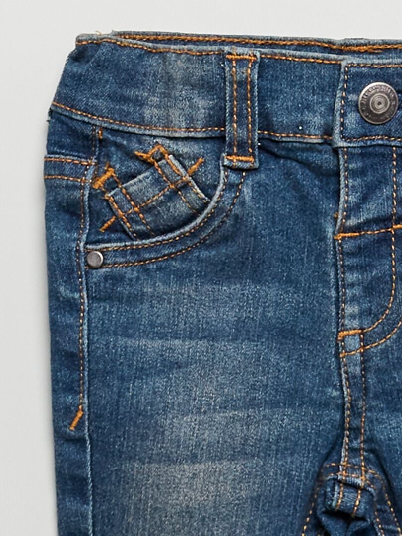 Jeans slim stretch con vita regolabile BLU - Kiabi