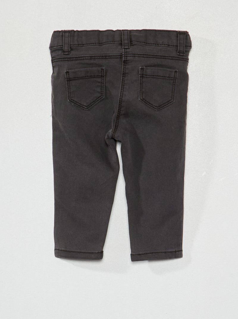 Jeans slim stretch con vita regolabile NERO - Kiabi