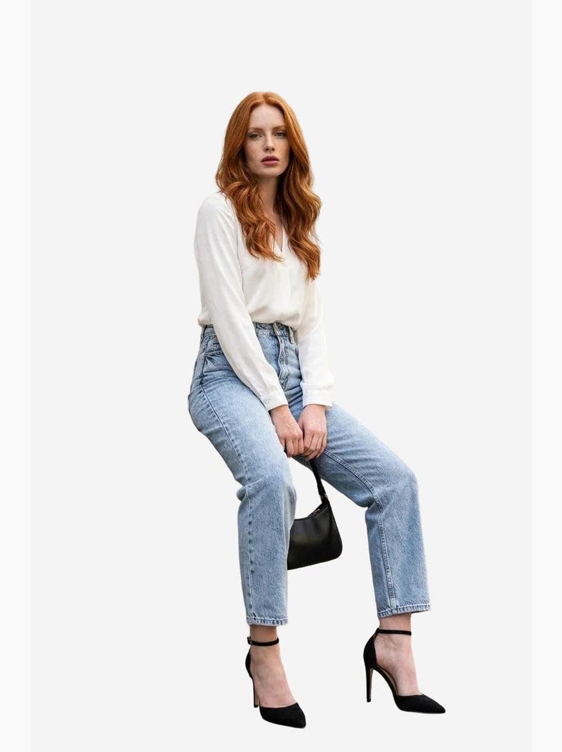 Jeans slim vita alta my fashion Blu chiaro - Kiabi