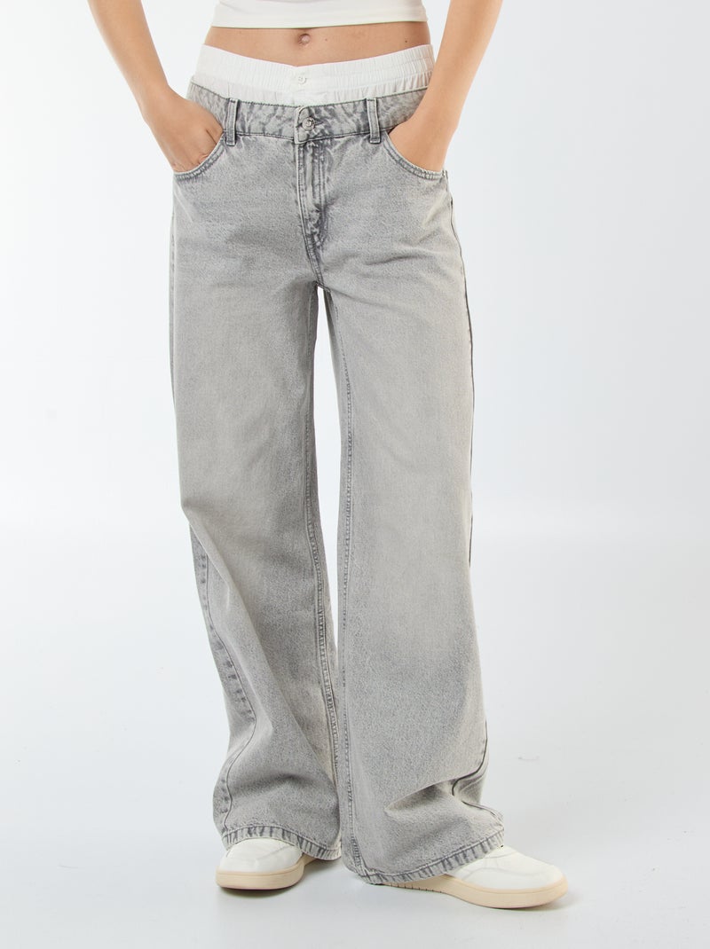 Jeans stile boxer baggy Grigio - Kiabi