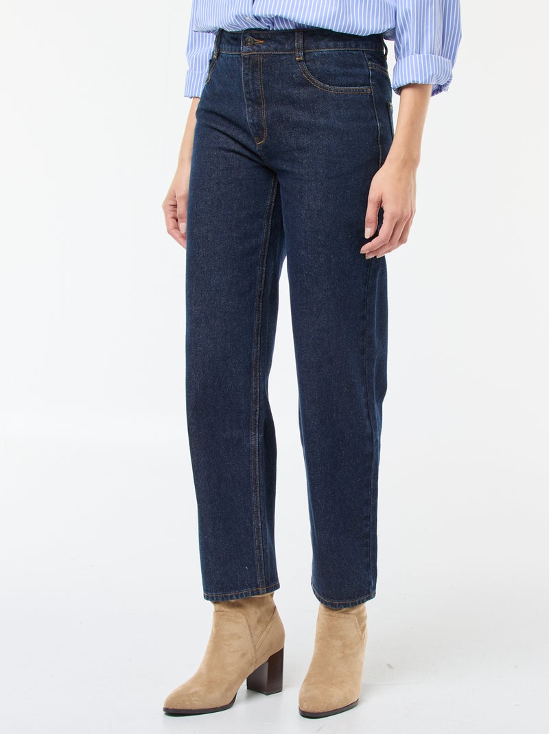 Jeans straight / a gamba dritta a vita alta - L32 Blu - Kiabi