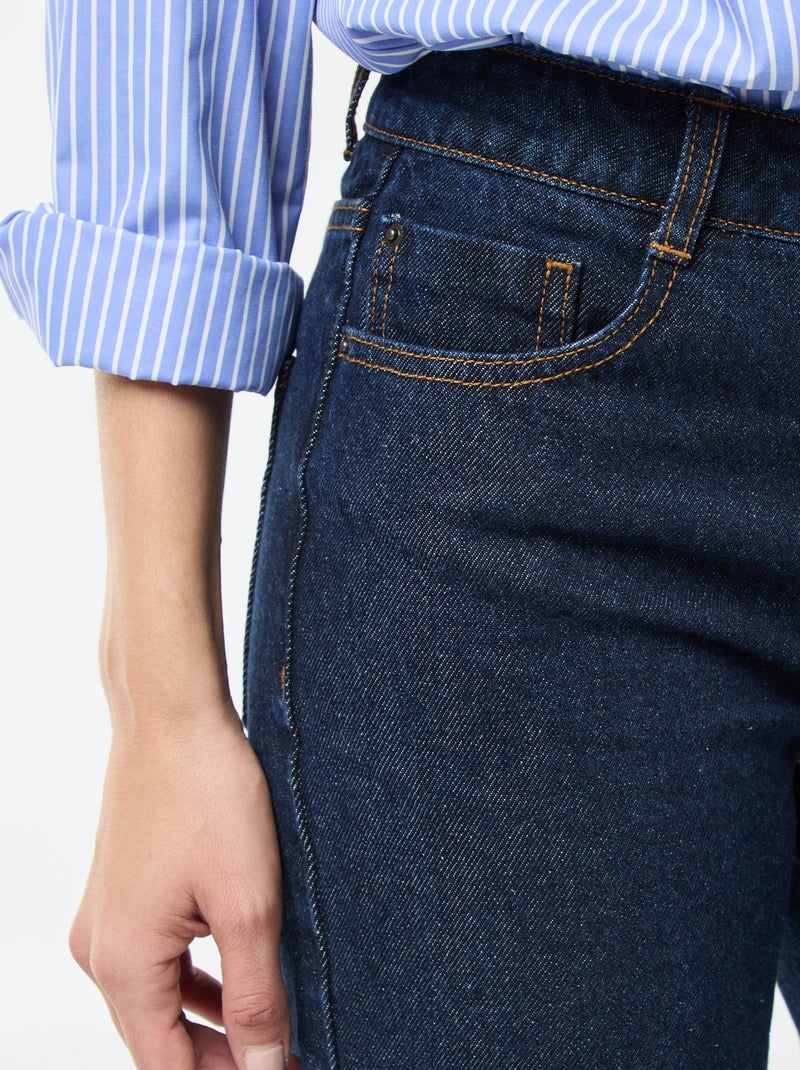 Jeans straight / a gamba dritta a vita alta - L32 Blu - Kiabi