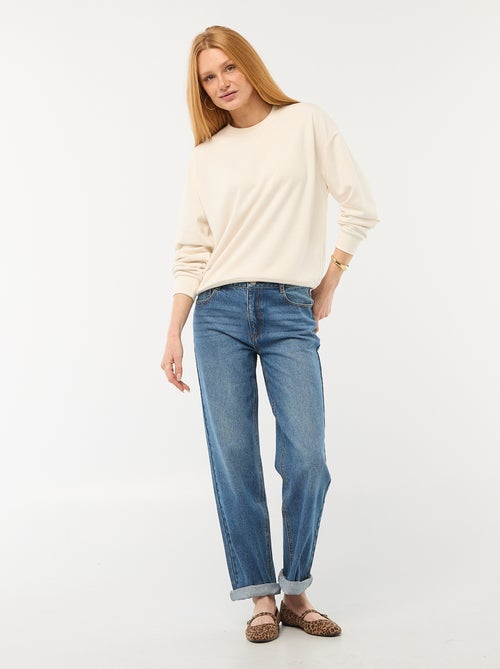 Jeans straight / a gamba dritta a vita alta - L32 - Kiabi
