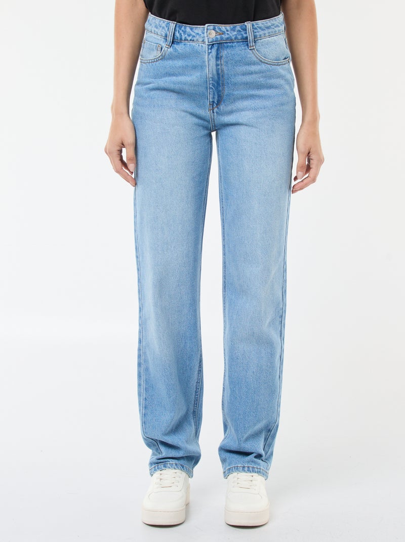 Jeans straight / a taglio dritto a vita alta - L32 Blu - Kiabi