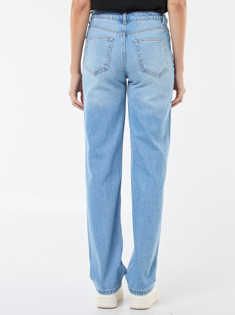 Jeans straight / a taglio dritto a vita alta - L32 Blu - Kiabi