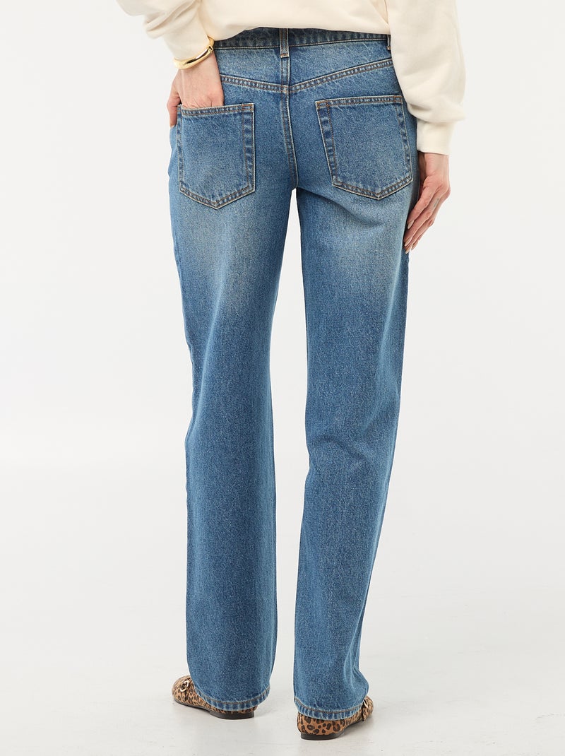 Jeans straight / a taglio dritto a vita alta - L32 Blu - Kiabi