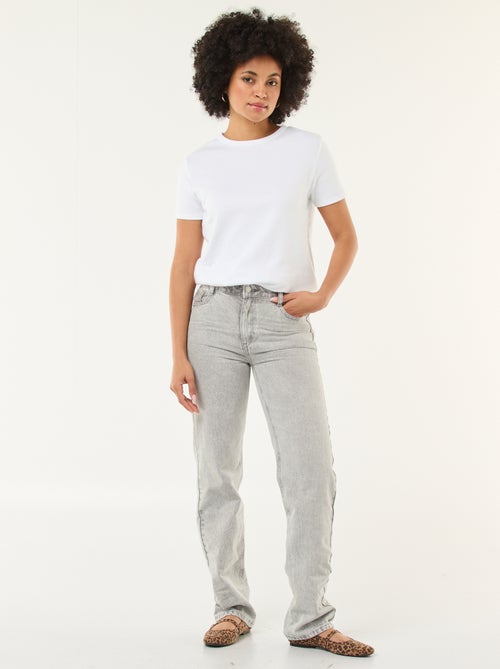 Jeans straight / a taglio dritto a vita alta - L32 - Kiabi