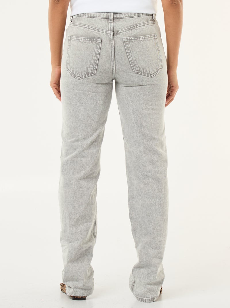 Jeans straight / a taglio dritto a vita alta - L32 Grigio - Kiabi