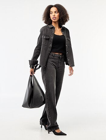Jeans straight / a taglio dritto a vita alta - L32