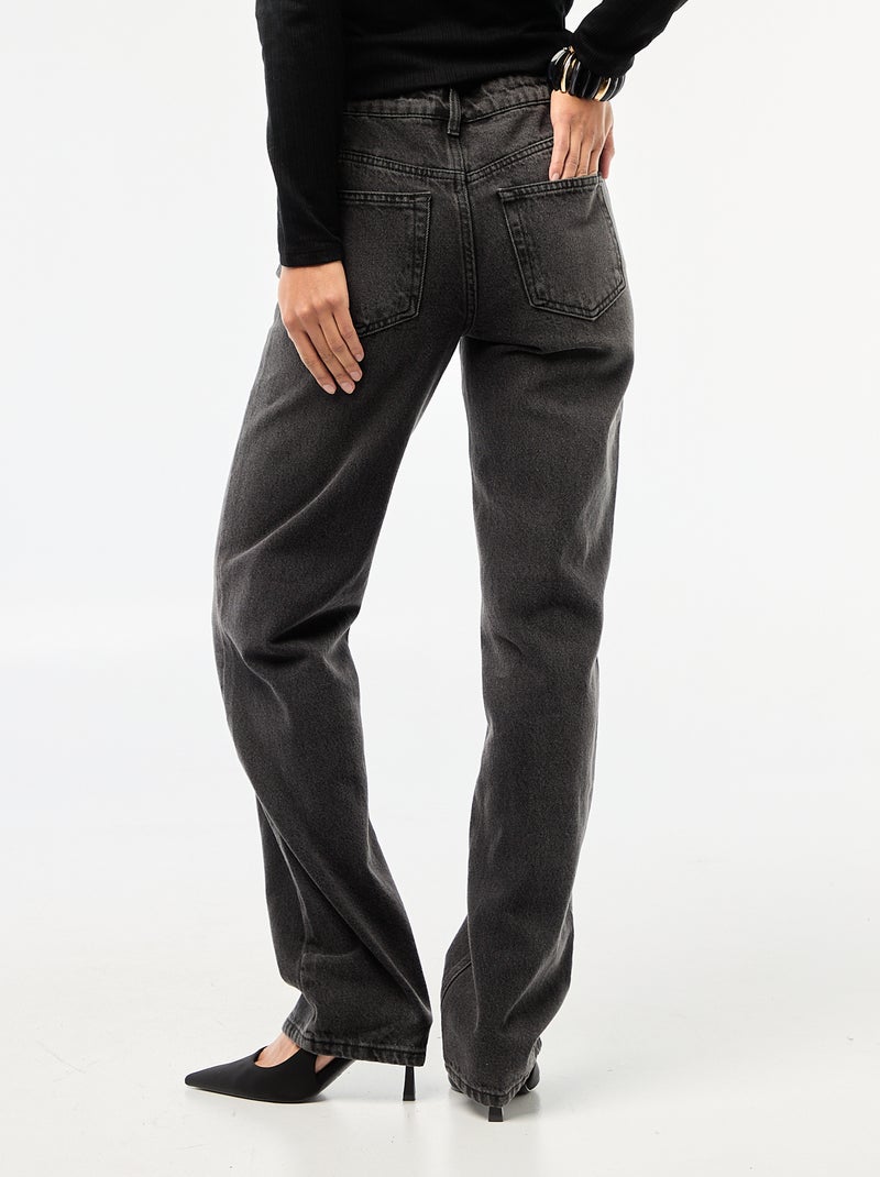 Jeans straight / a taglio dritto a vita alta - L32 Nero - Kiabi