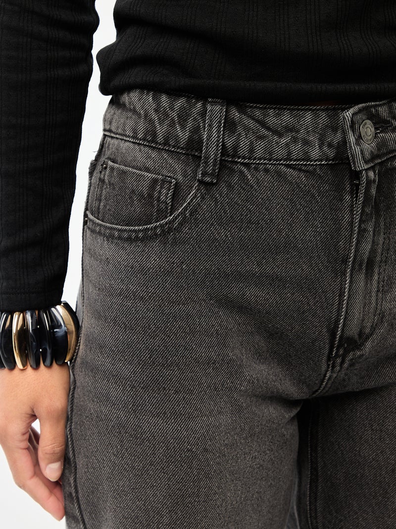 Jeans straight / a taglio dritto a vita alta - L32 Nero - Kiabi